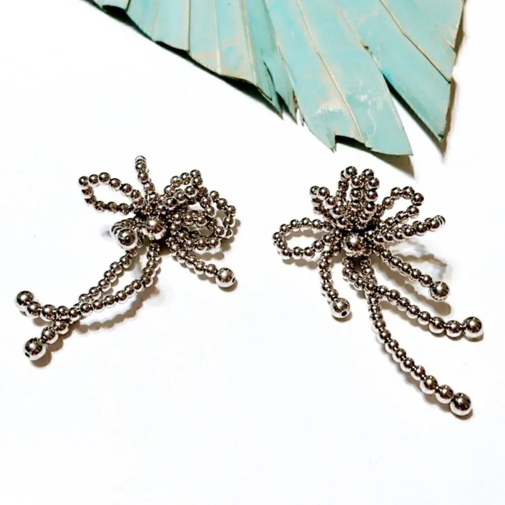 Beaded bow earrings #239